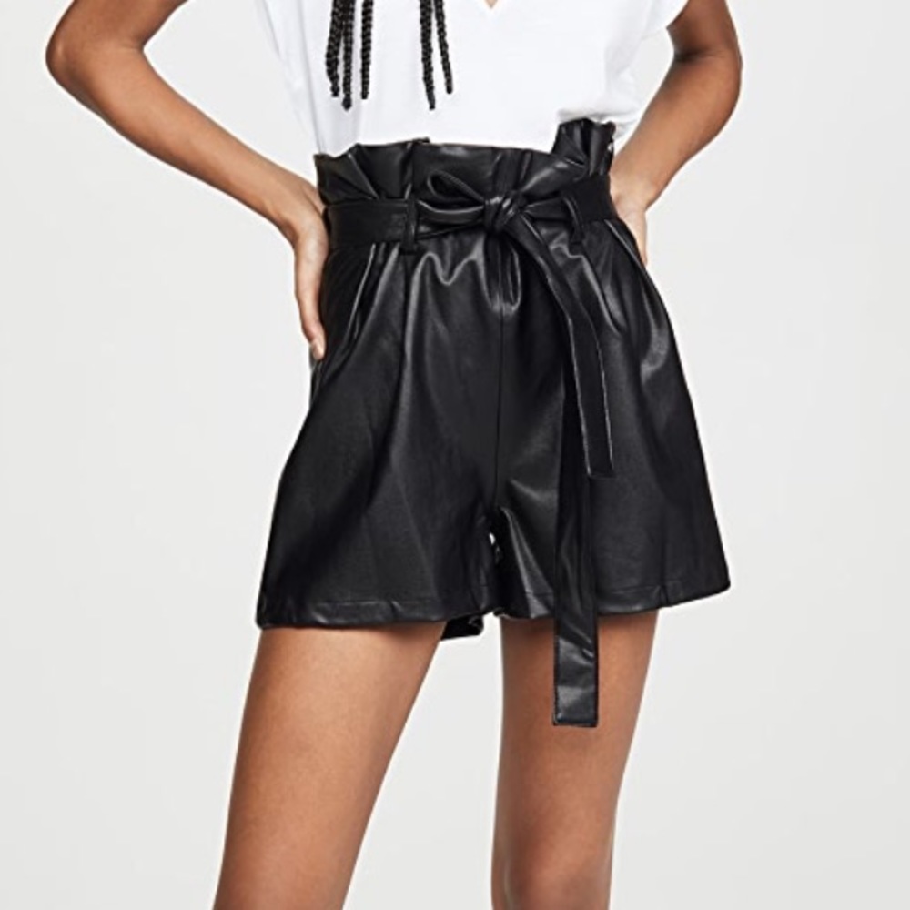 Amanda Uprichard Vegan Leather Shorts